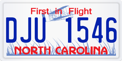 NC license plate DJU1546