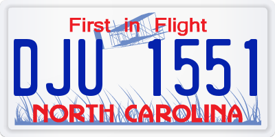 NC license plate DJU1551