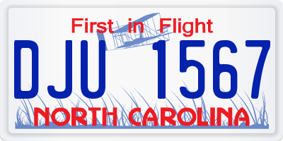 NC license plate DJU1567