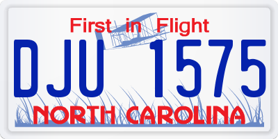 NC license plate DJU1575