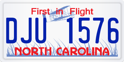 NC license plate DJU1576
