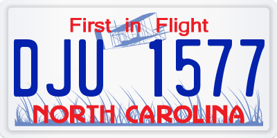 NC license plate DJU1577