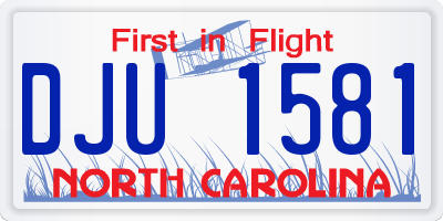 NC license plate DJU1581