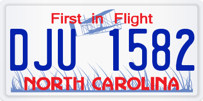 NC license plate DJU1582