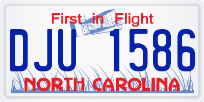 NC license plate DJU1586