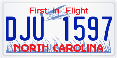 NC license plate DJU1597
