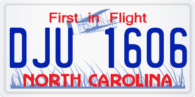 NC license plate DJU1606