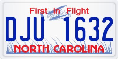 NC license plate DJU1632