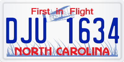 NC license plate DJU1634