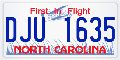 NC license plate DJU1635