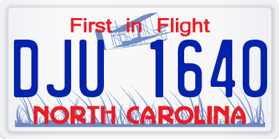 NC license plate DJU1640