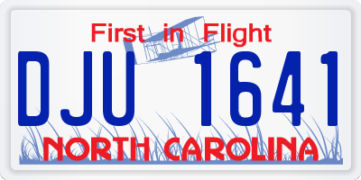 NC license plate DJU1641