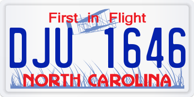 NC license plate DJU1646