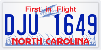 NC license plate DJU1649
