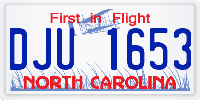 NC license plate DJU1653