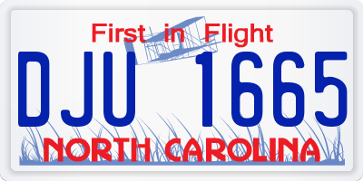 NC license plate DJU1665