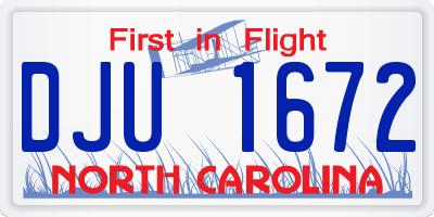 NC license plate DJU1672
