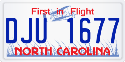 NC license plate DJU1677
