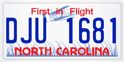 NC license plate DJU1681