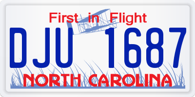 NC license plate DJU1687