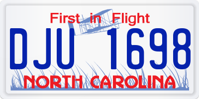 NC license plate DJU1698