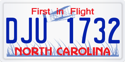 NC license plate DJU1732