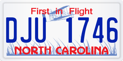 NC license plate DJU1746