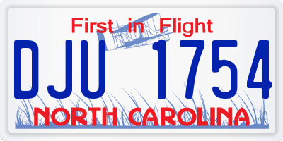 NC license plate DJU1754