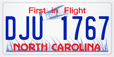 NC license plate DJU1767
