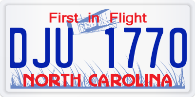 NC license plate DJU1770