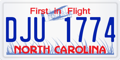 NC license plate DJU1774