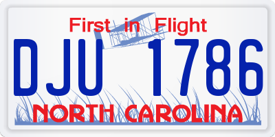 NC license plate DJU1786