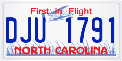 NC license plate DJU1791