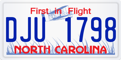 NC license plate DJU1798