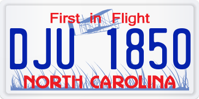NC license plate DJU1850