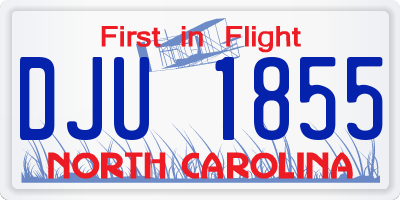 NC license plate DJU1855