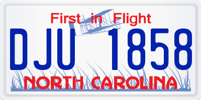 NC license plate DJU1858