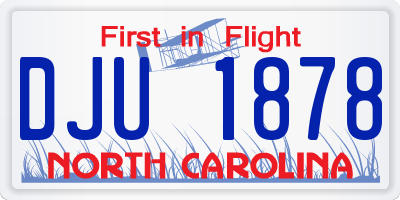 NC license plate DJU1878