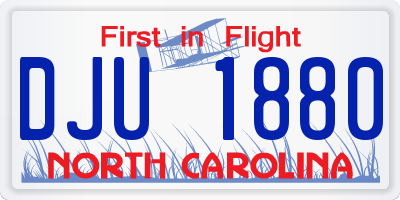 NC license plate DJU1880