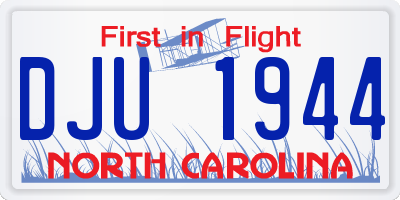 NC license plate DJU1944