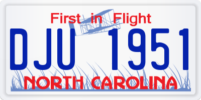 NC license plate DJU1951