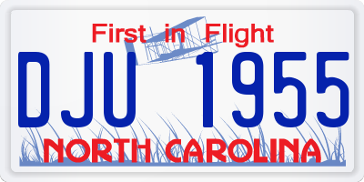 NC license plate DJU1955