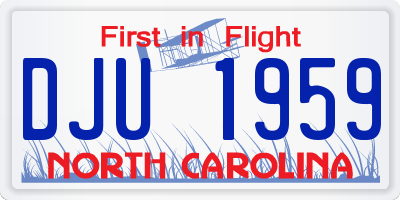 NC license plate DJU1959