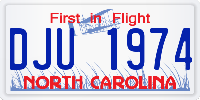 NC license plate DJU1974