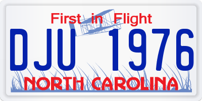 NC license plate DJU1976