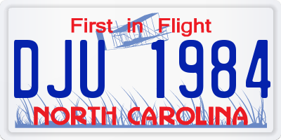 NC license plate DJU1984