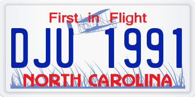 NC license plate DJU1991