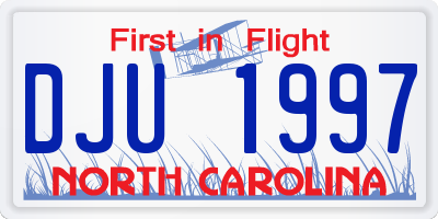 NC license plate DJU1997