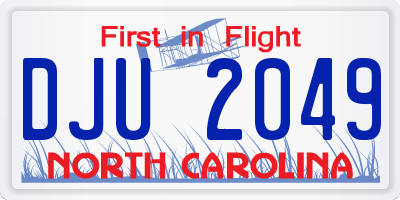 NC license plate DJU2049