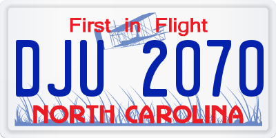 NC license plate DJU2070